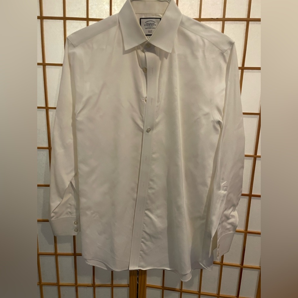 White Men's Dress Shirt- 
slim
Fit